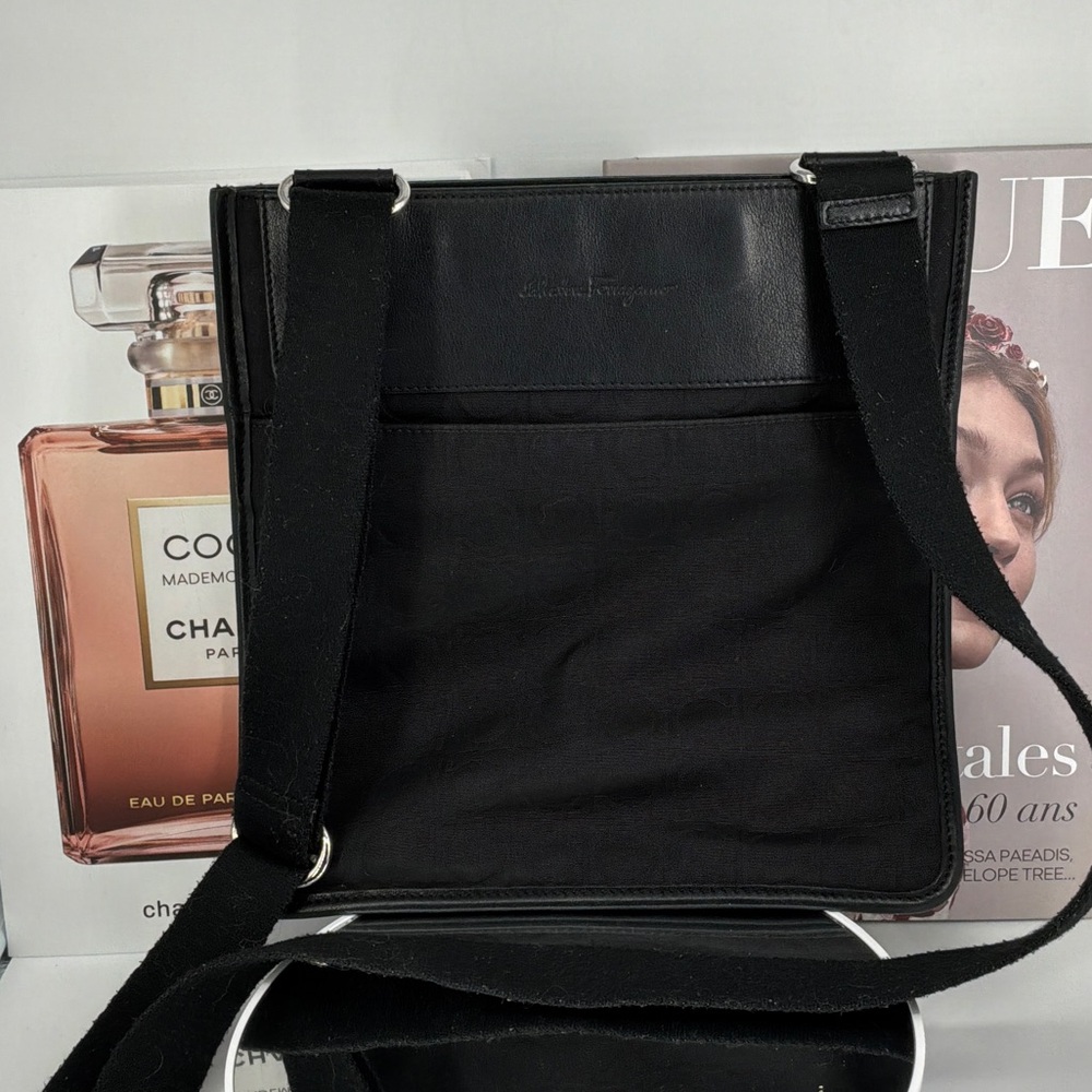 Salvatore Ferragamo Black Nylon Messenger Bag